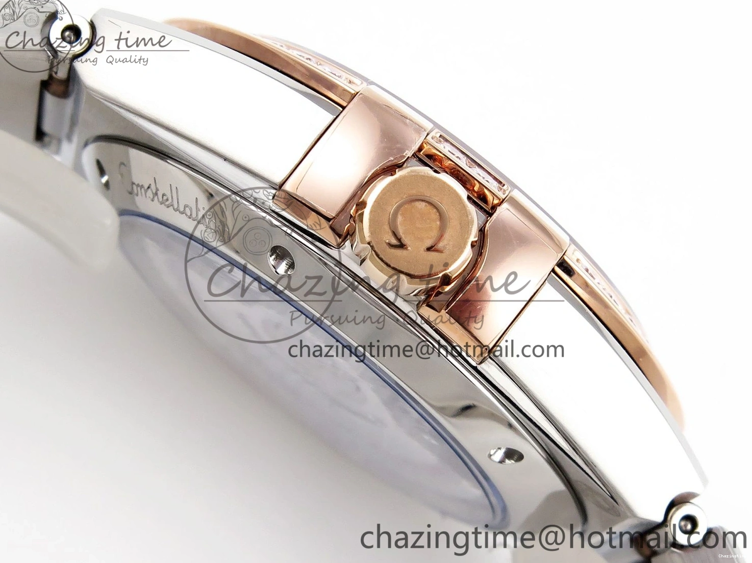 1231 Lightweight Constellation 39mm SS RG Diamonds Bezel ASWF 1:1 Best Edition White Diamonds Dial on SS RG Bracelet A 7774